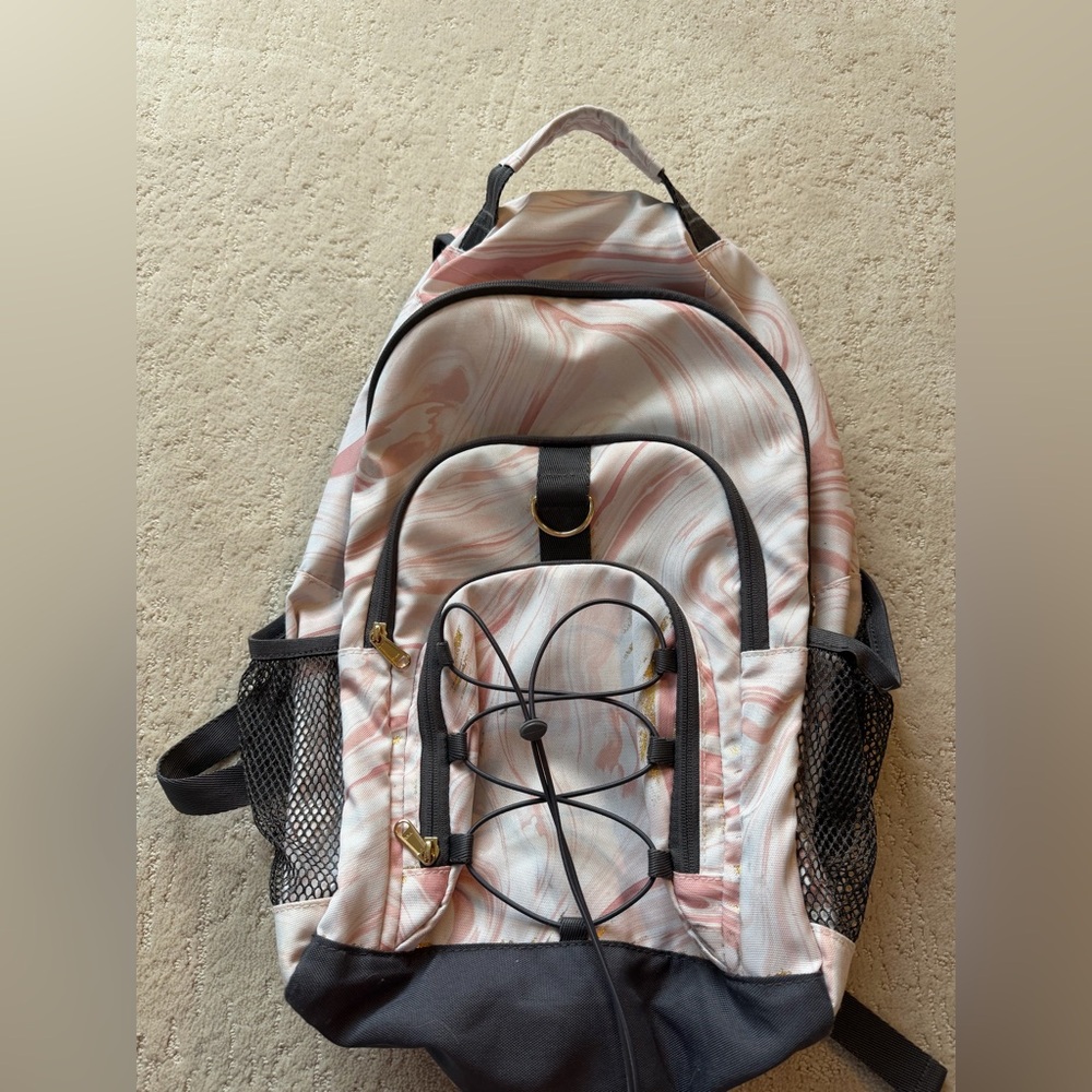 Pottery Barb Teen Pink Marble Print Backpack